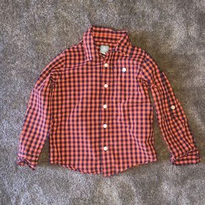 Orange and blue plaid baby gap shirt